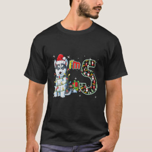 T-shirt Enfants Siberian Husky Chien Noël Enfants 5E Anniv