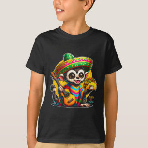 T-shirt Enfants Singe Mexicain Avec Sombrero Et Poncho Cin