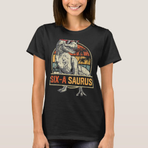 T-shirt Enfants Six a Saurus Anniversaire Rex Dino 6e Dino