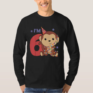T-shirt Enfants Sixième Anniversaire Singe Pour Enfants Un