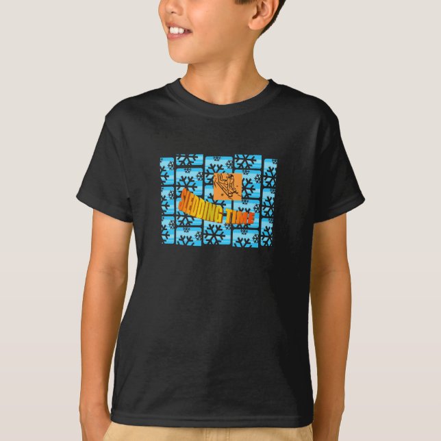 T-SHIRT ENFANTS SLEDDING LE TEMPS (Devant)