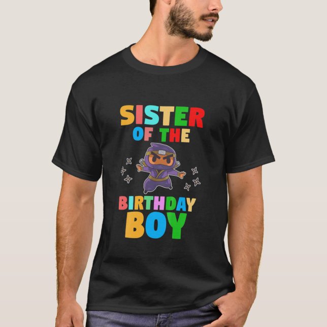 T-shirt Enfants Soeur De L'Anniversaire Garçon Ninja (Devant)