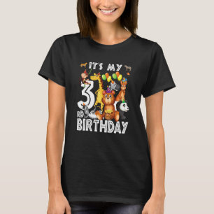 T-shirt Enfants Son 3e anniversaire Safari Jungle Animaux 