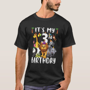 T-shirt Enfants Son 3ème anniversaire Zoo Safari Jungle An