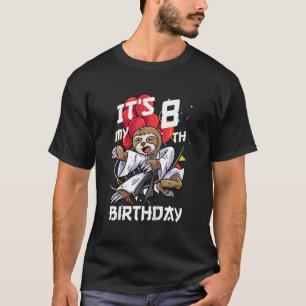 T-shirt Enfants Son 8e anniversaire 8 ans Sloth Karate B