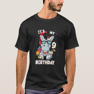T-shirt Enfants Son 9e anniversaire Zebra 9 ans Anniversai