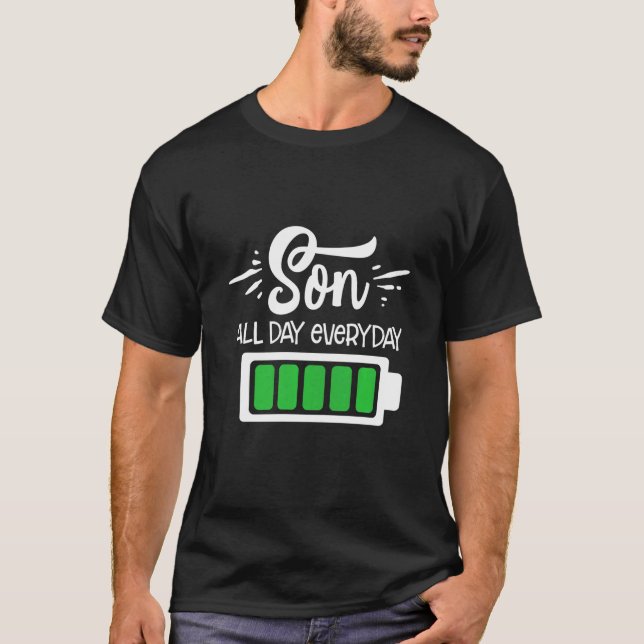 T-shirt Enfants Son Batterie complète Puissance Son Jours  (Devant)