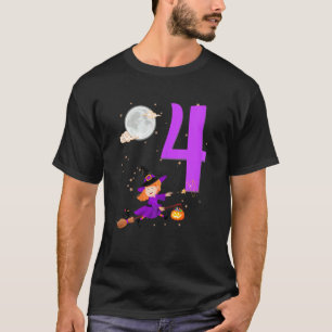 T-shirt Enfants Sorcière fête d'anniversaire 4 ans Thème M