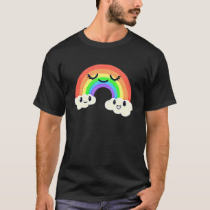T-shirt Enfants souriant de joyeux nuages arc-en-ciel
