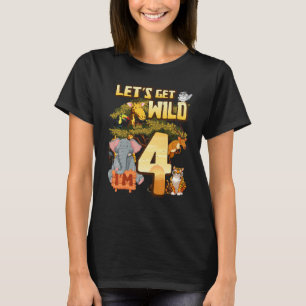 T-shirt Enfants Soyons Sauvages I'm 4 Safari Animal Zoo An