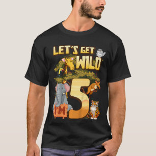 T-shirt Enfants Soyons Sauvages I'm 5 Safari Animal Zoo An