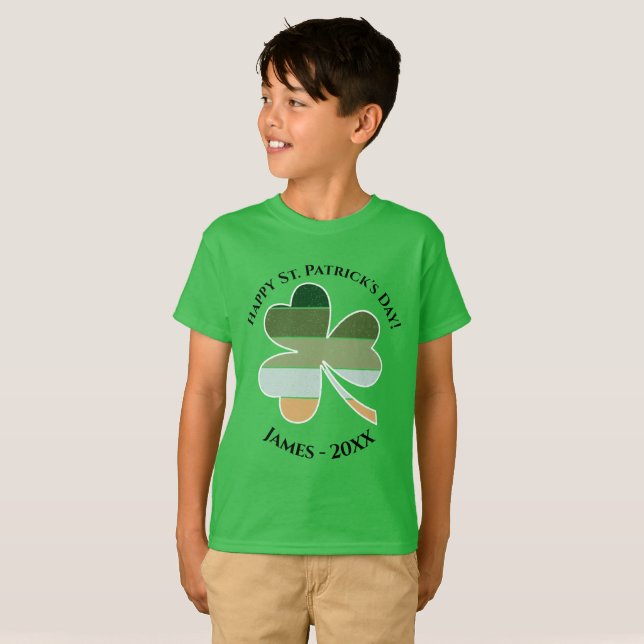 T-shirt Enfants St. Patrick's Day Shamrock irlandais en dé (Devant entier)