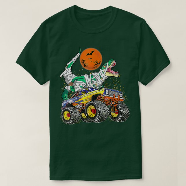 T-shirt Enfants T rex équitation Monster Camion Dinosaur T (Design devant)