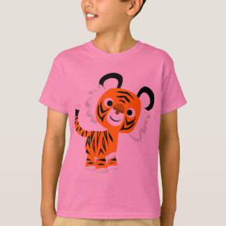 T-shirt Enfants Tigre Carton Curieux