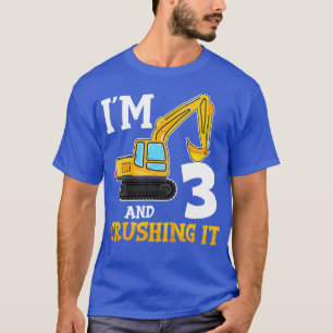 T-shirt Enfants trois ans 3e anniversaire Digger Boy Const