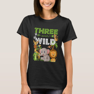 T-shirt Enfants Trois Ever Wild 3ème Anniversaire Zoo Safa