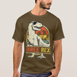 T-shirt Enfants Trois Rex 3e Anniversaire Chemise Troisièm
