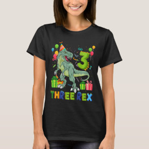T-shirt Enfants Trois Rex 3e anniversaire garçon Troisième