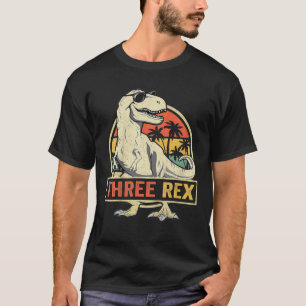 T-shirt Enfants Trois Rex 3E Anniversaire Troisième Dinos