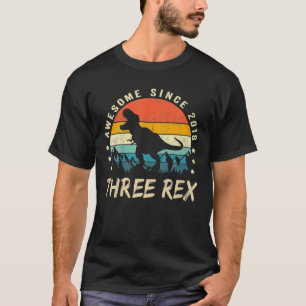 T-shirt Enfants Trois Rex 3E Anniversaire Troisième Dinosa