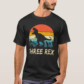 T-shirt Enfants Trois Rex 3E Anniversaire Troisième Dinosa