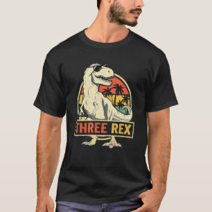 T-shirt Enfants Trois Rex 3e Anniversaire Troisième Dinosa