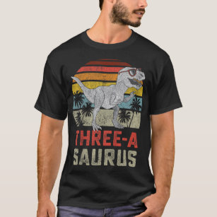 T-shirt Enfants Trois un saurus Anniversaire T Rex 3 ans D