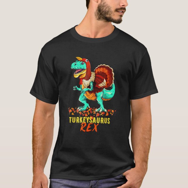 T-shirt Enfants Turkeysaurus Rex Dab Turkey Dino Toddler T (Devant)