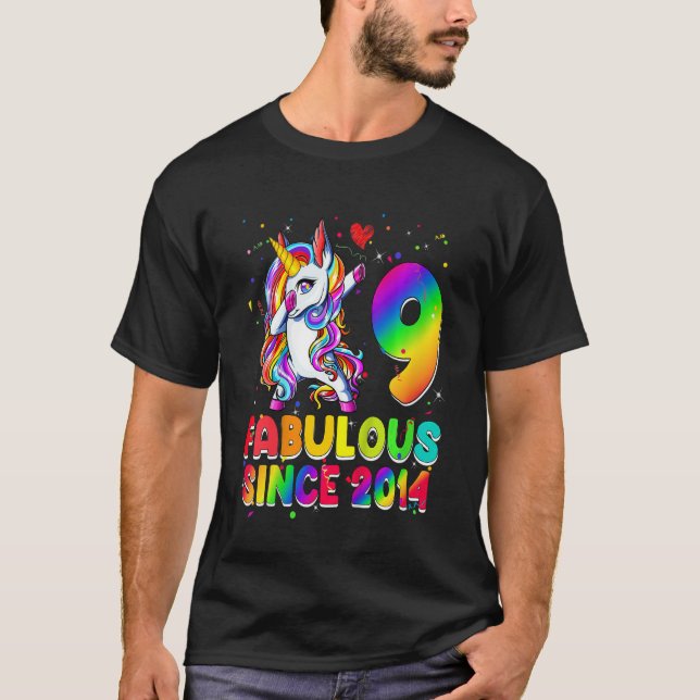 T-shirt Enfants Unicorn 9 ans Fabuleux depuis 2014 9e B (Devant)