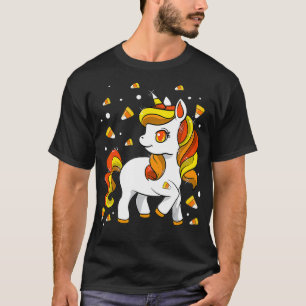 T-shirt Enfants Unicorn Candy Corn Girls Halloween