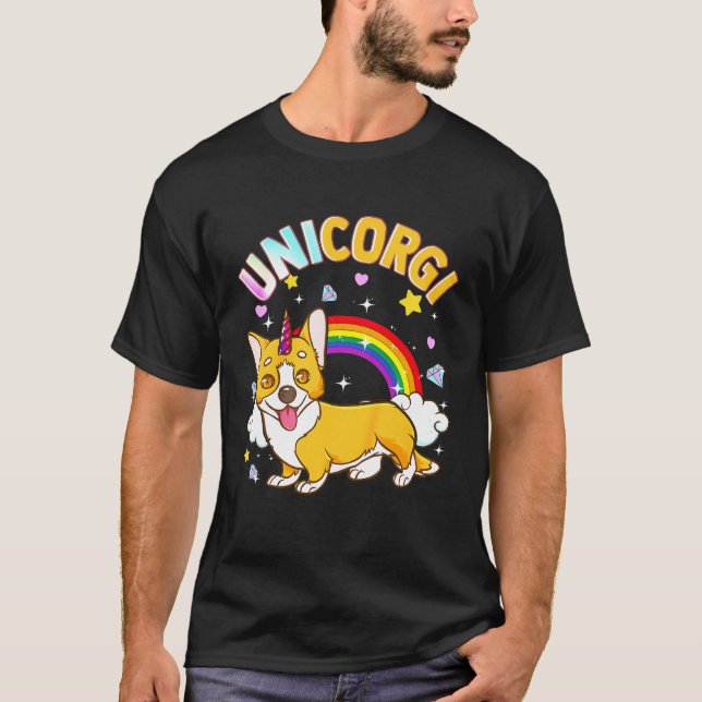 T-shirt Enfants Unicorn Corgi Crossover Unicorgi (Devant)