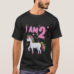 T-shirt Enfants Unicorn Fille 2E Anniversaire 2 Anniversai