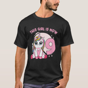 T-shirt Enfants Unicorne fille créature mythique Je suis 9