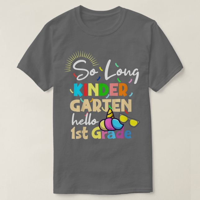 T-shirt Enfants Unicorne So Long Kindergarten Hello 1ère a (Design devant)