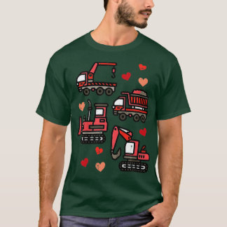 T-shirt Enfants Valentines Day Construction Camions Funny 