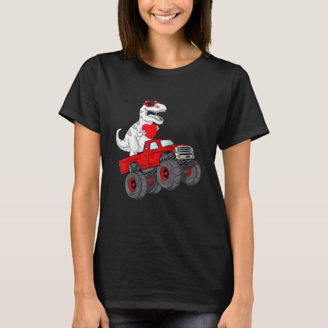 T-shirt Enfants Valentines Day Rex équitation Monster Truc (Devant)