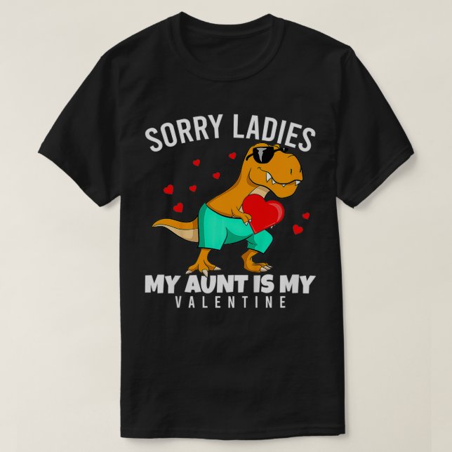 T-shirt Enfants Valentines Jour Dinosaur Tante Est Mon Val (Design devant)