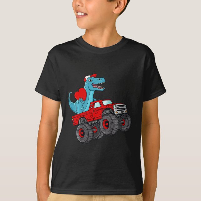 T-shirt Enfants Valentines Jour T Rex équitation Monster T (Devant)