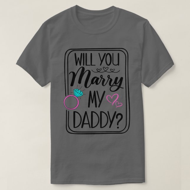 T-shirt Enfants Veux-Tu Épouser Mon Père Fiançailles Maman (Design devant)