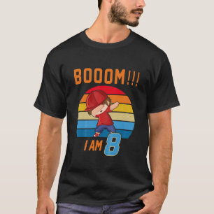 T-shirt Enfants Vintage Boom I Am 8 Years Dabbing Boy 8T