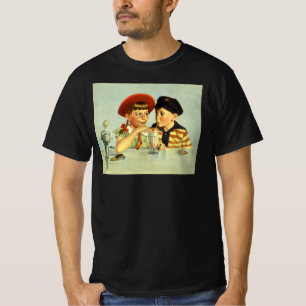 T-shirt Enfants vintage, garçon et fille partageant un sha