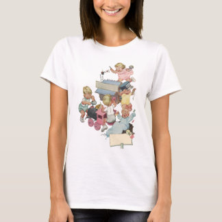 T-shirt Enfants vintage s'amusant à jouer avec des trains