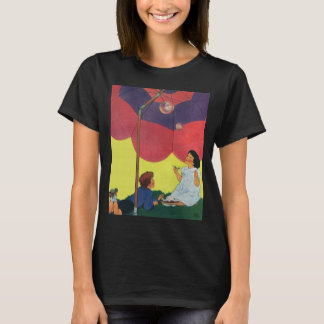 T-shirt Enfants vintage soufflant des bulles sous un parap