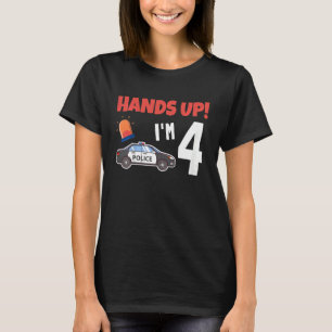 T-shirt Enfants voiture de police 4e anniversaire 4 ans An