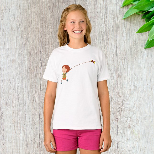 T-shirt Enfants volant un cerf-volant Enfance heureuse (Créateur téléchargé)