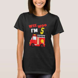 T-shirt Enfants Wee Woo Fire Truck 5 ans Pompier