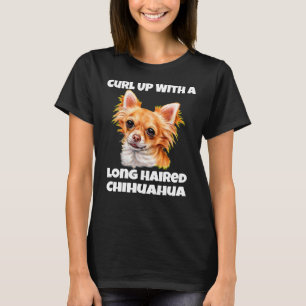 T-shirt Enfiler Avec Un Chien Chihuahua Aux Cheveux Longue