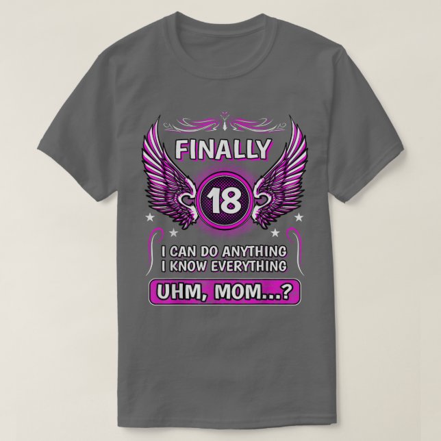 T-shirt Enfin 18 euh Maman 18  (Design devant)