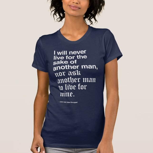 T-shirt Engagement de John Galt/obscurité version courte (Devant)