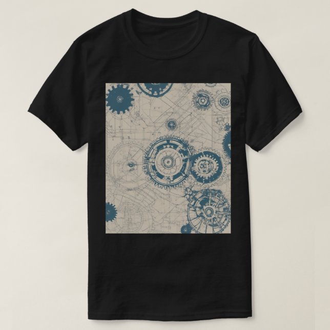 T-shirt Engineer Blueprint Gears Architecture Structural D (Design devant)